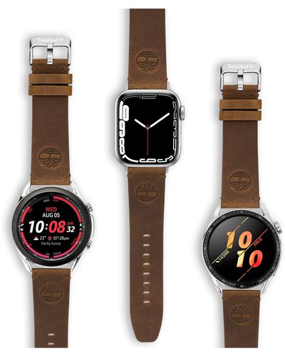 Timberland Leather 22mm Smartwatch Watchband - Black