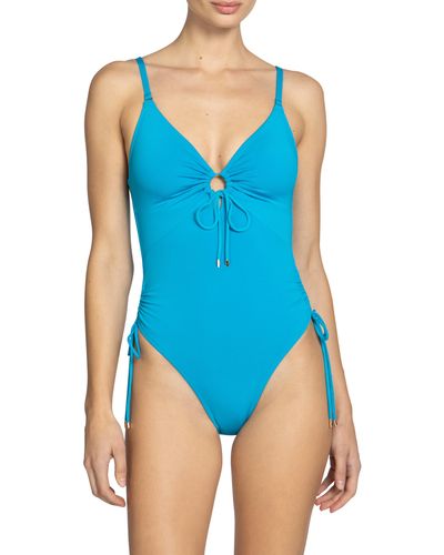 Robin Piccone Aubrey Keyhole One-piece Swimsuit - Blue