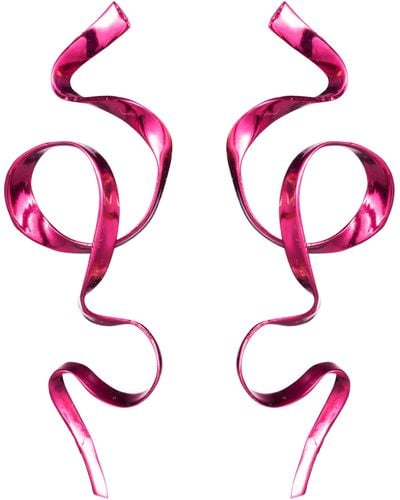 Sterling King Allegro Ribbon Drop Earrings - Pink
