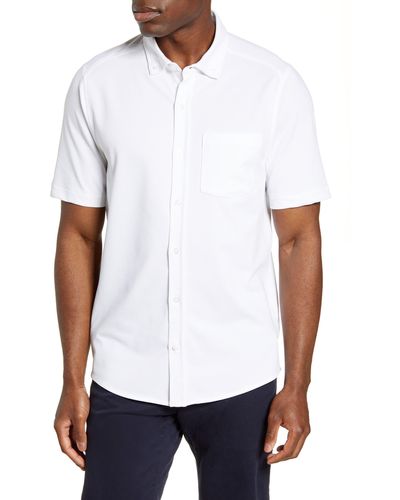 Cutter & Buck Reach Short Sleeve Oxford Button-down Shirt - White