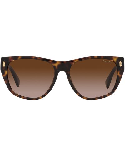 Ralph 55mm Gradient Irregular Sunglasses - Brown