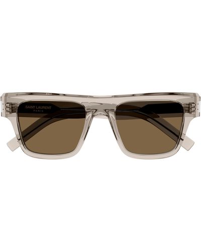Saint Laurent 51mm Rectangular Sunglasses - Natural