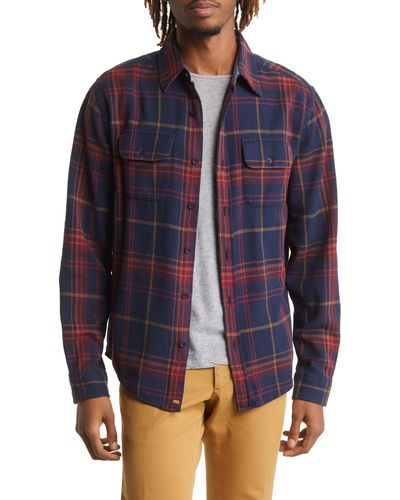 The Normal Brand Mountain Regular Fit Flannel Button-up Shirt - Blue