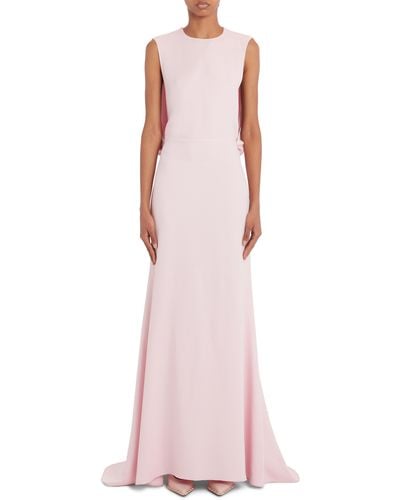 Valentino Open Back Silk Cady Gown - Pink