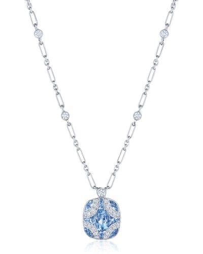 Kwiat Argyle Aquamarine Diamond Pendant Necklace - Blue