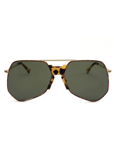 Grey Ant Goste 58mm Aviator Sunglasses - Green