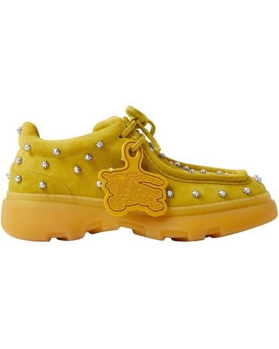 Burberry Creeper Stud Faux Suede Oxford - Yellow
