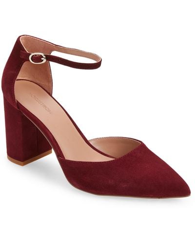 Nordstrom Paola Ankle Strap Pointed Toe Pump - Red
