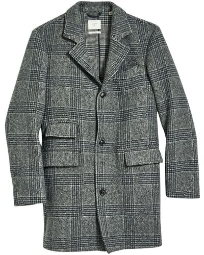 Billy Reid Astor Plaid Wool Blend Coat - Gray