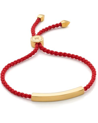 Monica Vinader Engravable Linear Bar Friendship Bracelet - Red