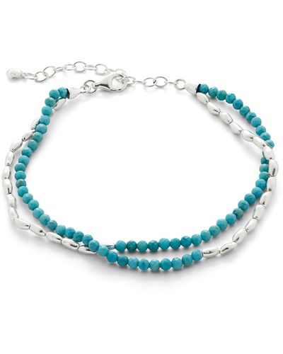 Monica Vinader Mini nugget Beaded Layered Bracelet - Blue