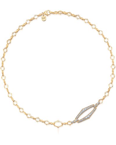 Sara Weinstock Lucia Outline Pavé Diamond Pendant Necklace - White
