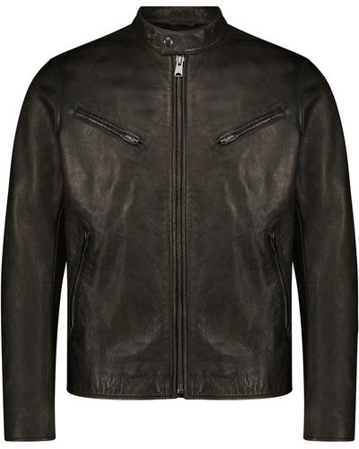 Lucky Brand Bonneville Washed Leather Jacket - Black