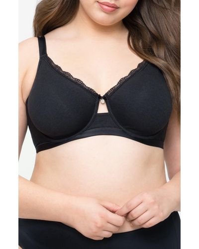 Curvy Couture Luxe Underwire Full Figure T-shirt Bra - Black