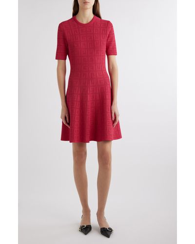 Givenchy 4g Logo Knit Minidress - Red