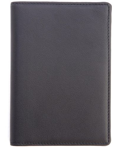 ROYCE New York Personalized Leather Vaccine Card Holder - Gray