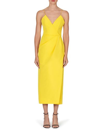 Carolina Herrera Silk Midi Dress - Yellow