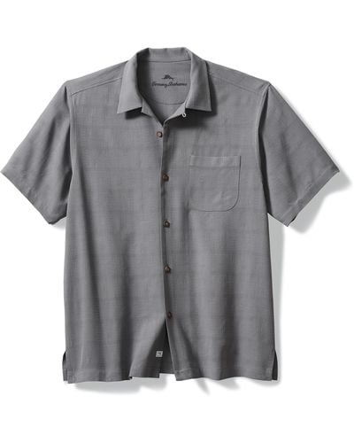 Tommy Bahama Gamblers Paradise Short Sleeve Silk Button-up Shirt - Gray