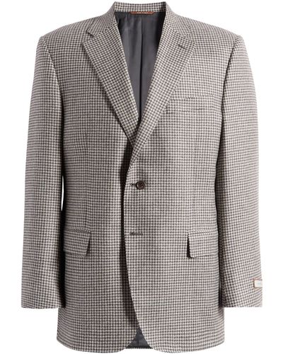 Canali Siena Regular Fit Houndstooth Wool Sport Coat - Gray