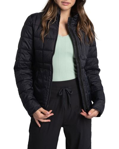 Lolë Daily Water Repellent Quilted Stand Collar Jacket - Black