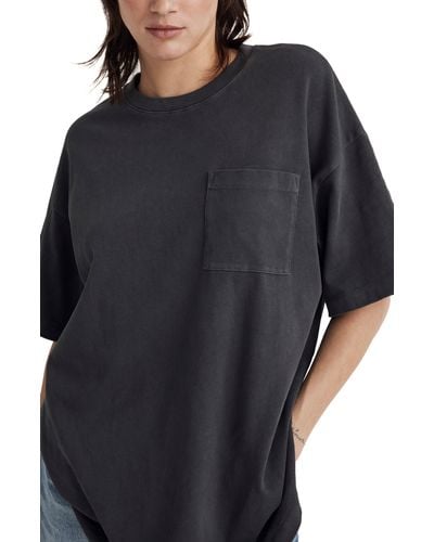 Madewell Garment-dyed Oversize Cotton Pocket T-shirt - Black