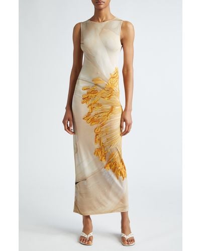 Paloma Wool Fortunata Flower Print Semisheer Sleeveless Dress - Multicolor