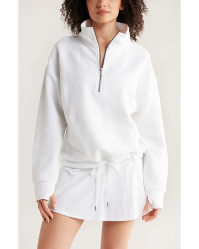 Zella Revive Half Zip Sweatshirt - White