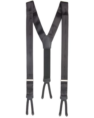 Edward Armah Solid Silk Suspenders At Nordstrom - Black