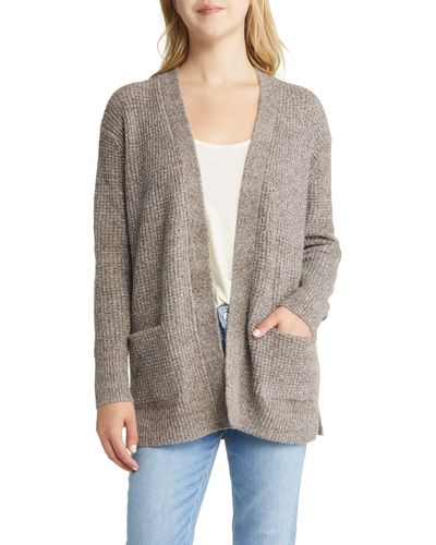 Caslon Caslon(r) Open Front Cardigan Sweater - Brown