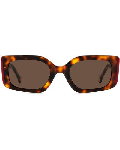 Carolina Herrera 53mm Rectangular Sunglasses - Brown