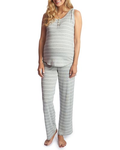 Everly Grey Joy Tank & Pants Maternity/nursing Pajamas - Multicolor