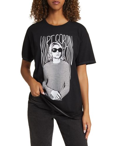 Merch Traffic Kurt Cobain Graphic T-shirt - Black