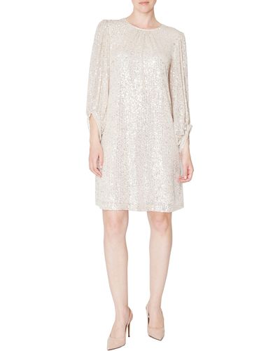 Julia Jordan Long Sleeve Sequin Minidress - White