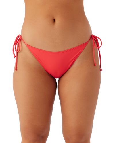 O'neill Sportswear Saltwater Solids Maracas Side Tie Bikini Bottoms - Red