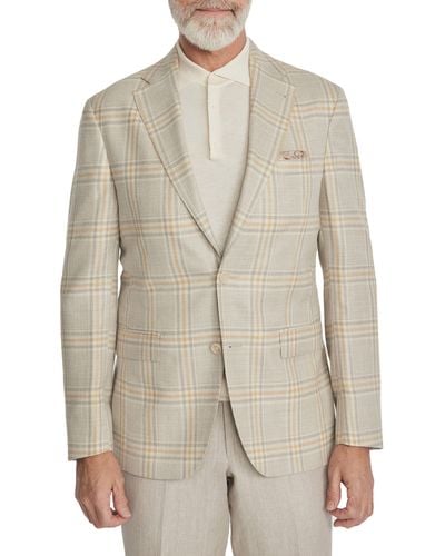 Jack Victor Mcallen Soft Constructed Plaid Wool - Natural