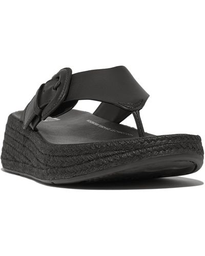 Fitflop Leather Espadrille Sandal - Black