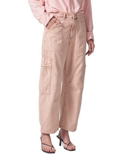 Citizens of Humanity Marcelle Low Rise Barrel Cargo Pants - Pink