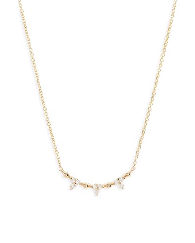 Dana Rebecca Poppy Rae Diamond Curved Pendant Necklace - White