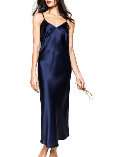 Petite Plume Silk Nightgown - Blue