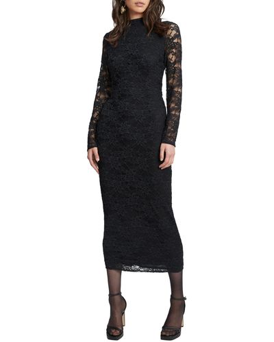 Bardot Meghan Lace Long Sleeve Dress - Black