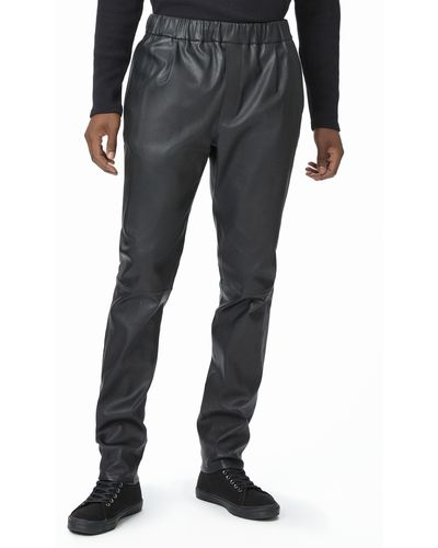 PAIGE Snider Lambskin Leather Pants - Black