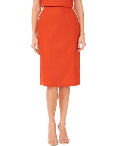 Halogen® Halogen(r) Linen Blend Pencil Skirt - Orange