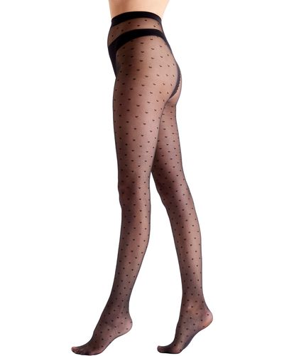 Pretty Polly Heart Sheer Tights - Brown