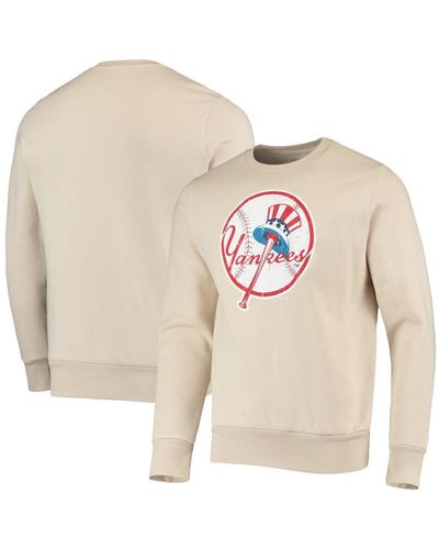 Majestic Threads New York Yankees Fleece Pullover Sweatshirt At Nordstrom - Natural