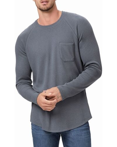 PAIGE Abe Thermal Knit Baseball T-shirt - Gray