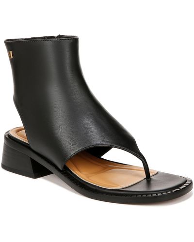 Sarto Skye Zip Cutaway Sandal Bootie - Black