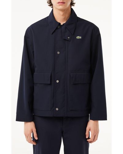 Lacoste Water Resistant Utility Jacket - Blue