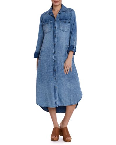 Wash Lab Denim Denim Midi Shirtdress - Blue