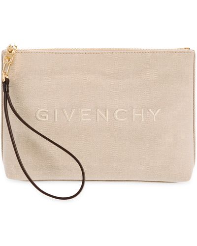Givenchy Logo Canvas Travel Pouch - Natural
