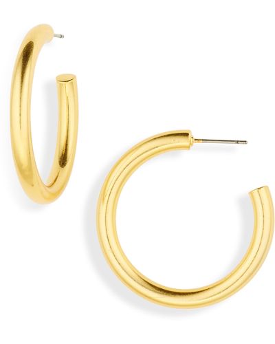 Madewell Chunky Medium Hoop Earrings - Metallic